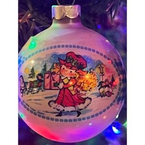 Vintage Coby Leon Johnson Polly Pal Glass Tree Ornaments 1976